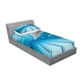 thumbnail image 2 of Ambesonne Hobby Fitted Sheet & Pillow Sham Set, Swimming Pool Sports View, Twinxl, Sky Blue, 2 of 2