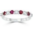thumbnail image 1 of 1/2Ct Ruby & Diamond Wedding Ring 10K White Gold, 1 of 3