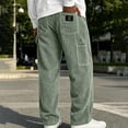 thumbnail image 2 of vdgthytj Mens Casual Pants Straight Leg Loose Fitted Ribbed Fall Winter Loungewear Corduroy Trousers with Pockets(XX-Large,Green), 2 of 6