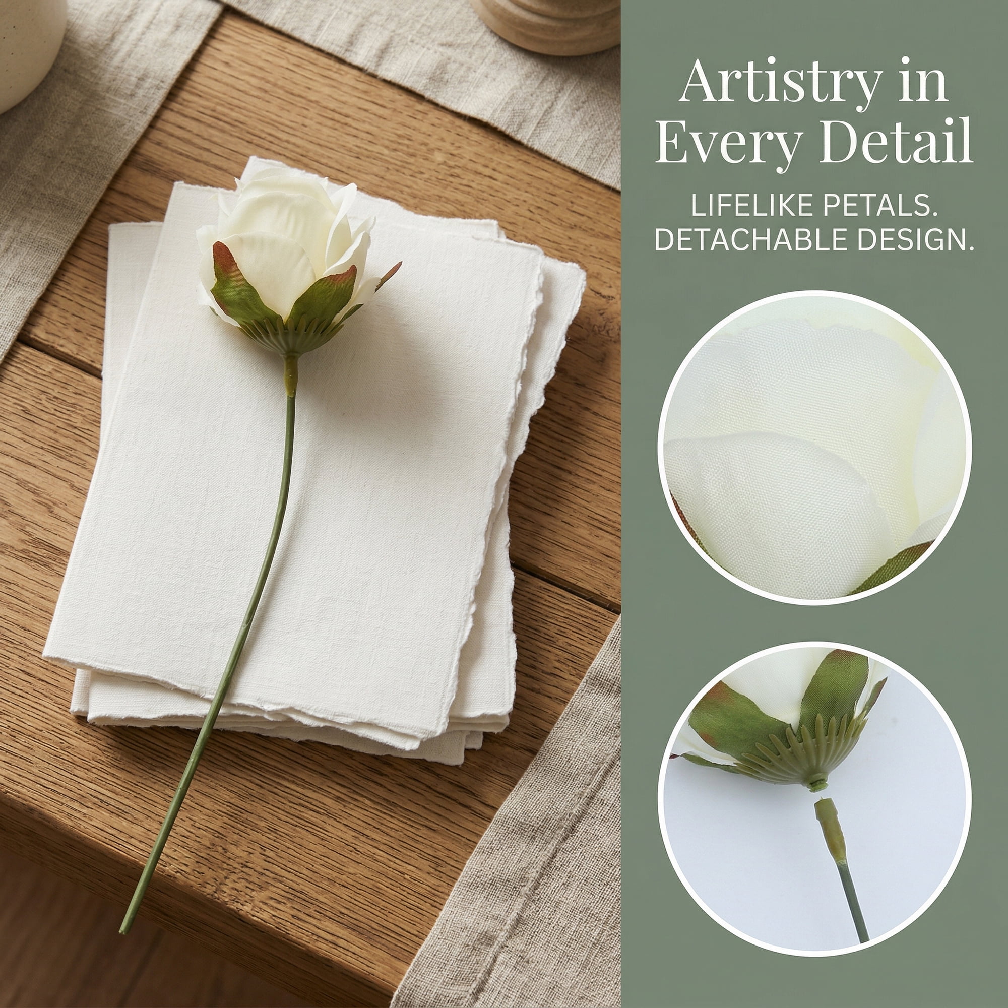 Unique Bargains 10Pcs Artificial Rose Flowers Petite Silk Bouquets for Craft White 8.1 in