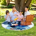 thumbnail image 5 of Zatoumnr Super Lightweight Round Microfiber Towel, Ocean Print, Sandproof Beach Mat, Ideal for Travel, Swimming, and Beach Polyethylene, 5 of 9