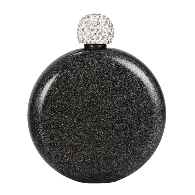 Petaca de acero inoxidable de 5 oz con tapa de cristal para cumpleaños. Petaca portátil de viaje para mujer. Accesorios de bar.
