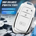 thumbnail image 5 of Key Fob Cover Compatible with Toyota Tacoma 4Runner Prius Corolla Cross Hatchback Tundra Sequoia 2022-2025 Keychain Case Holder Protector,Silver/White, 5 of 6