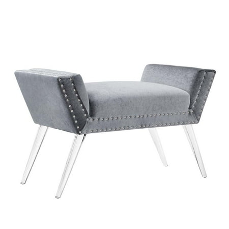 - Linon Allie Vanity Acrylic Leg Bench, 18 inch Seat Height, Multiple Colors