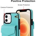 thumbnail image 5 of for iPhone 11 Case Wallet, Card Holder Kickstand Mental Ring Leather for iPhone 11 Case, Card Slot iPhone 11 Case for Girls Women + 1* Sling Lanyard -Blue, 5 of 8