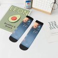 thumbnail image 7 of Fuzoiu Gold And Blue Fireworks Print Adult Socks, Crew Moisture-wicking Socks, Unisex Cushion Crew Socks,Casual Sports Ankle Socks, 7 of 7
