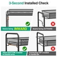 thumbnail image 3 of Organizador de especias para encimera de metal plegable de 2 niveles a prueba de óxido estante grande de almacenamiento de condimentos con barandilla, 3 of 8