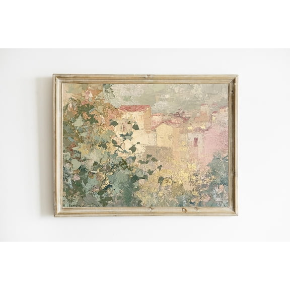 Spring Abstract Green Pink Soft Home Decor Poster Contemporary Modern Neutral Art Poster Warm Present Vintage UNFRAMED Poster Size 8x12