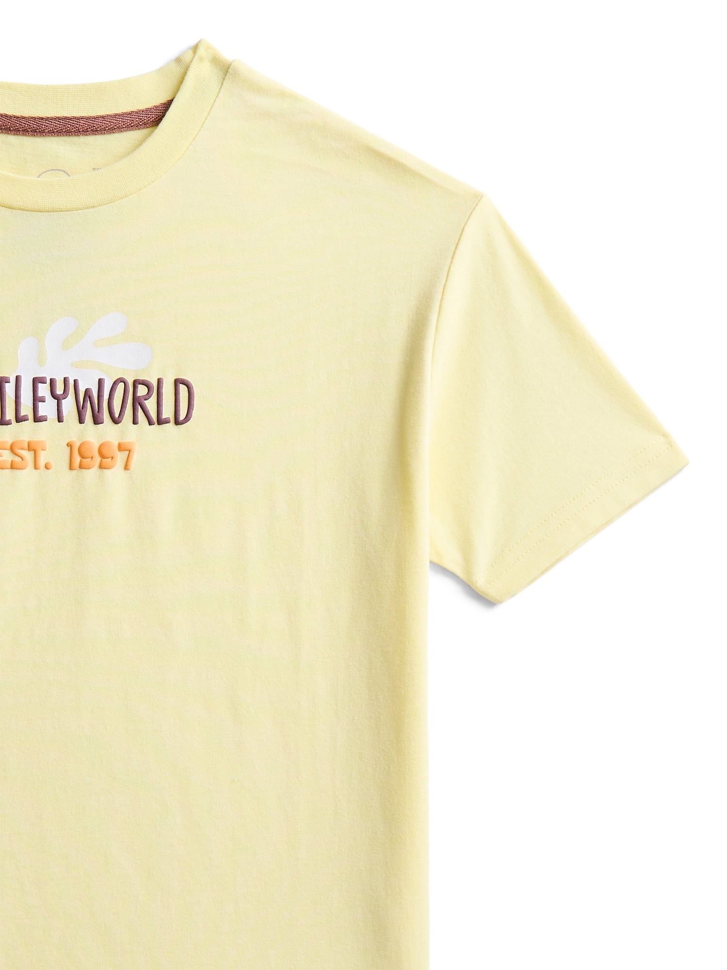 SmileyWorld Boys' Cotton Graphic Oversized Tee with Short Sleeves, Sizes XS-2XL
