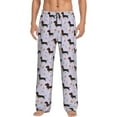thumbnail image 2 of Kdxio Dachshund Dog Print Men's Sleep Pajama Pant Lounge Pants with Pockets, 2 of 8