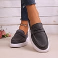 thumbnail image 4 of Women’s Casual Slip On Loafers Faux Suede Lightweight Non Slip Walking Flat Platform Dress Orthotic Shoes Gray Size 7, 4 of 7