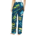 thumbnail image 3 of Disketp Cartoon Heavy Equipment Print Women'S Comfy Pajama Pants Casual Drawstring Palazzo Lounge Wide Leg Pants, 3 of 9