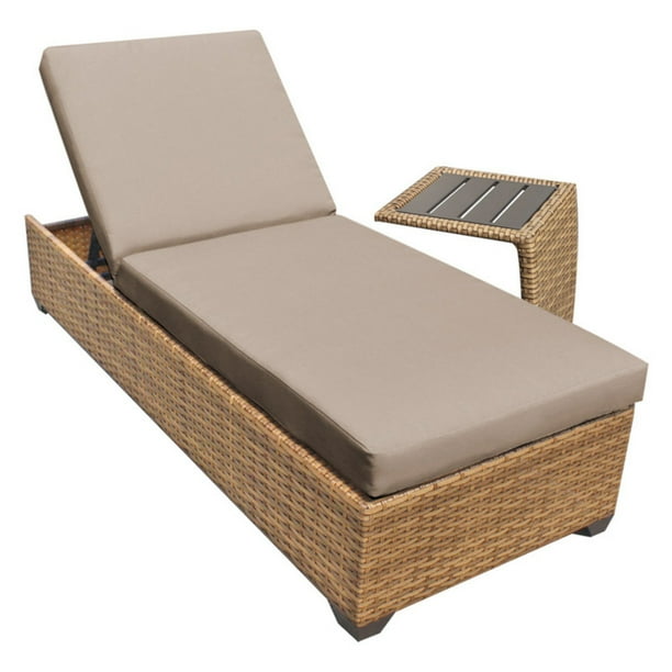 TK Classics Laguna Outdoor Chaise Lounge with Side Table Set of 2
