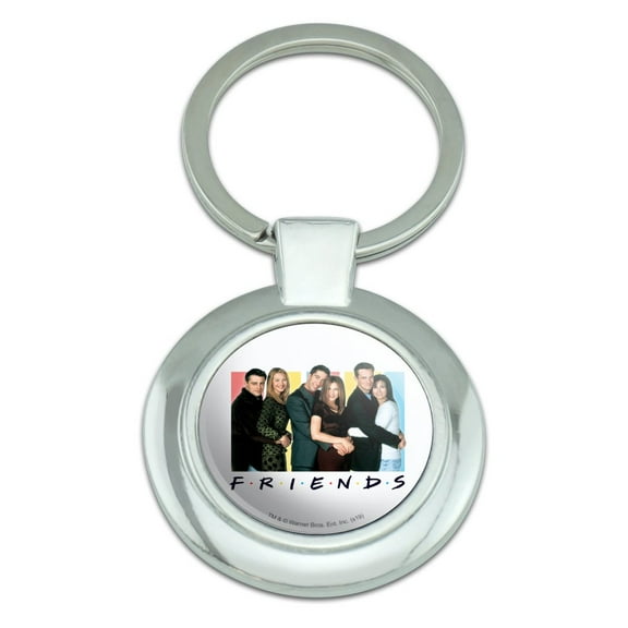 Friends It's All About Friends Keychain Classy Round Chrome Plated Metal