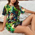 thumbnail image 4 of Fotbe St. Patrick's Day USA Flag Conjunto de Pijama Estampado para Mujer, 2 Piezas, Ropa de Dormir con Camiseta de Manga Corta y Shorts Suaves-Medium, 4 of 6