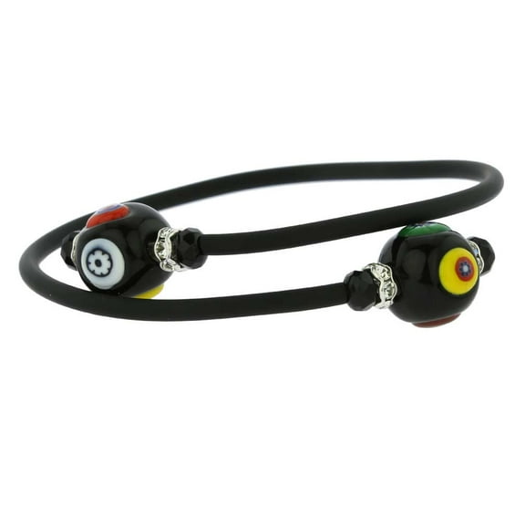 GlassOfVenice Murano Glass Venetian Glamour Bracelet - Black Millefiori