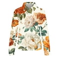 thumbnail image 4 of Women's Button-Up Long Sleeve Shirts Fashion Floral Print Dressy Blouses Casual Turndown Collar Shirt Loose Tops Spring Summer Outdoor,Beach,Vacation Top 02#Multicolor L, 4 of 6