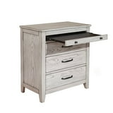 Transitional Style Three Drawer Nightstand with Pull Out Tray, Gray ...
