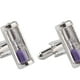 thumbnail image 5 of Elegantes gemelos de cristal para boda, botón de reloj de arena, , gemelos para camisa, 2 gemelos para mujer para accesorios de Púrpura, 5 of 6