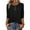 Black, variant on Fesfesfes Women's Elegant Tops Solid Color Casual Round Neck Three-Quarter Sleeves Curved Hem Tee with Buttons Easy to Pair with Jeans(Black,M)