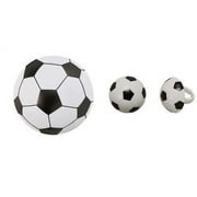Soccer Ball Pop Top Cake Topper PLUS 12 - 3D Soccer Ball Cupcake Rings - National Cake Supply