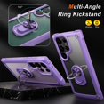 thumbnail image 6 of Dteck for Samsung S24 Ultra Case, Shockproof Crystal Clear Anti-Yellow Heavy Duty Acrylic Protective Phone Case with Magnetic Kickstand Cover, Purple, 6 of 7