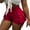 Red, variant on Afdoent Womens Shorts Elastic Waistband And Pocket Cargo Shorts Versatile Sports Fitness Pants Leisure