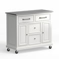 thumbnail image 4 of Glenwillow Home Kitchen Cart in White with Stainless Steel top, 4 of 7