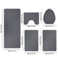 thumbnail image 3 of YgkuHd 5PCS New Large BathRug Mat Set Bathroom Rugs 5pc For Toilet Mats Universal Soft Comfortable Water Absorption Non Slip Thick Machine Washable Easy To Dry Dark Early Access Deals, 3 of 7