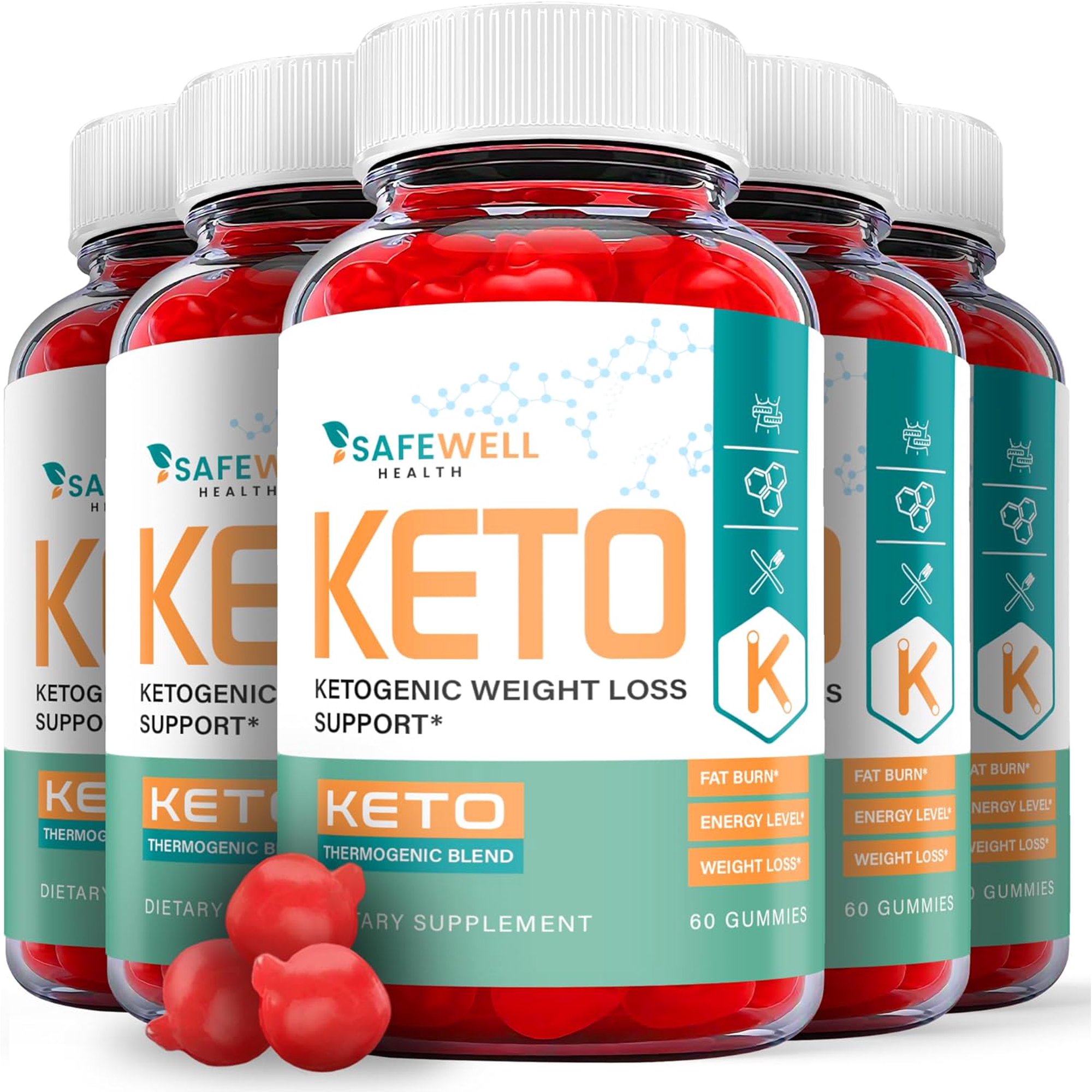 (5 Pack) Safewell Keto ACV Gummies - Apple Cider Vinegar Supplement for Weight Loss - Energy & Focus Boosting Dietary Supplements for Weight Management & Metabolism - Fat Burn - 300 Gummies