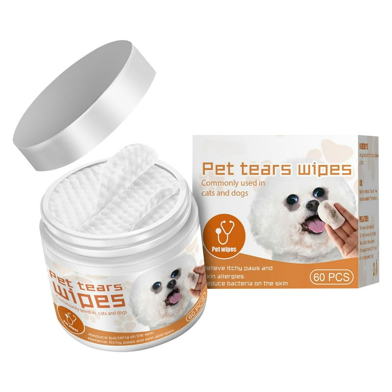 Dog Eye Wipes, Tear Stain Remover for Dogs Cats, 60pcs Remove