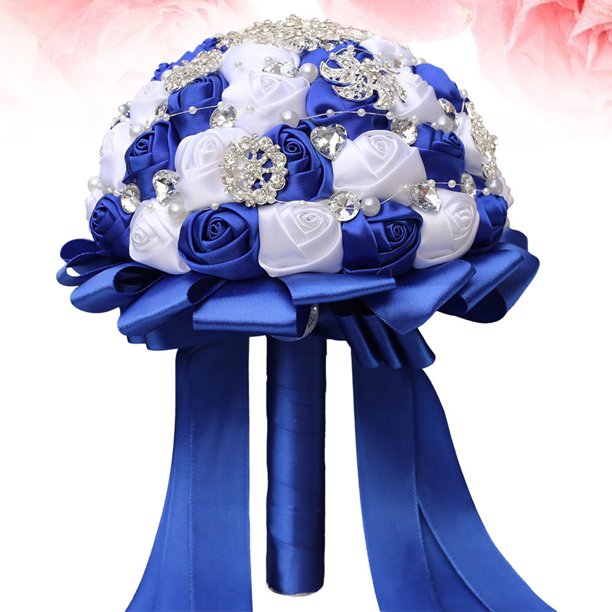 UPGRATOR 1Ud Ramo Azul Con Flores Artificiales Y Detalles Decorativos Para Bodas Y Fiestas