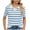 Blue, variant on UAMVSH Women Short Sleeve Striped Sweaters Lapel V-Neck Casual Business Work Dressy Tunic Pullover Fall Lightweight Knitted Tops(X-Large,Red)