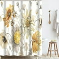 thumbnail image 3 of Yellow And Gray Flower Shower Curtain Set, Farmhouse Shower Curtains For Bathroom, Rustic Shower Curtain, Yellow Sunflower Shower Curtain Waterproof Fabric Shower Curtain 72x72 Inch(With 12 Hooks), 3 of 6