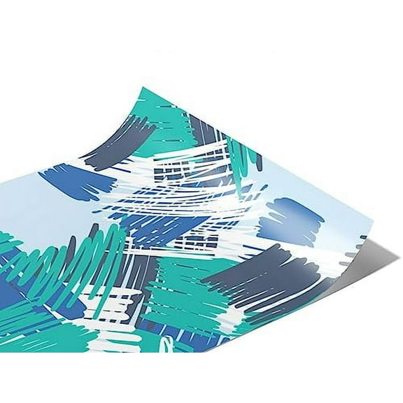 Rwraps Blue Abstract Stormy Memories Gloss Vinyl Film Wrap 59in x 9ft Vinyl Vehicle Car Film Sheet