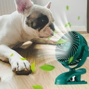 JeashCHAT Clip-on Fan , Small Desk Fan, Personal Cooling Fan with Sturdy Clamp, 3 Speeds 720 Degree Rotation USB Plug in Quiet Little Fan for Bedroom Office Dorm (Green)