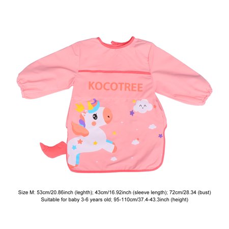 

NICEXMAS 1pc Waterproof Baby Feeding Bib Cartoon Baby Apron Long Sleeve Infant Smock