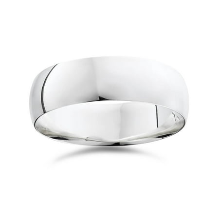 High Polished 7MM Dome Mens Wedding Band Ring 950 Platinum