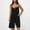 Black, variant on LADIGASU Women's Solid Color Loose Sleeveless Pocket Wide Leg Shorts Jumpsuit Overalls