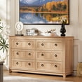 thumbnail image 3 of Joaxswe 6 Drawer Dresser Farmhouse Brown Soft Close Drawers 54 Inch Wide, 3 of 8
