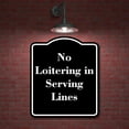 thumbnail image 2 of No Loitering in Serving Lines BLACK Aluminum Composite Sign 20''x24'', 2 of 9