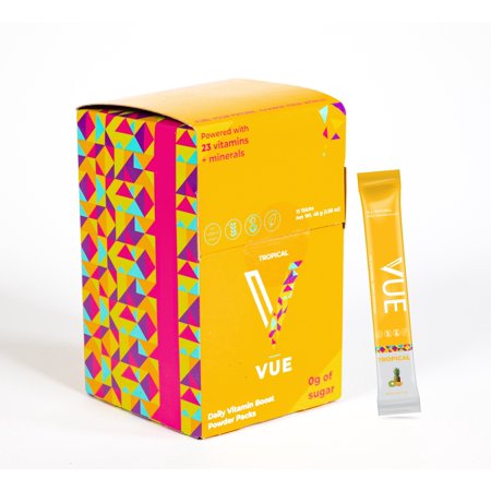 VUE Immunity Boost Drink Mix Packets  Multivitamin Nutrition Supplement Powder Pack for Water  Non-GMO  ZERO Sugar  Tropical  15-Pack
