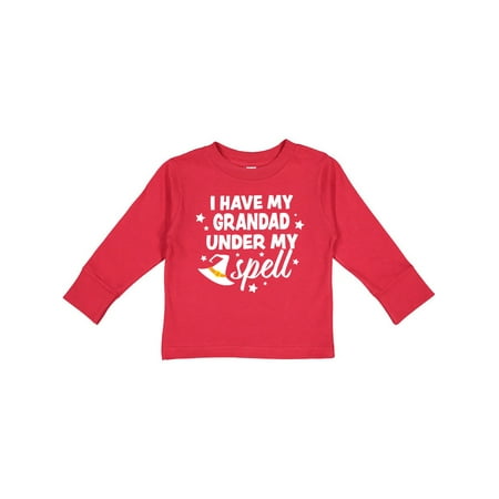 

Inktastic I Have My Grandad Under My Spell with Cute Witch Hat Gift Toddler Boy or Toddler Girl Long Sleeve T-Shirt
