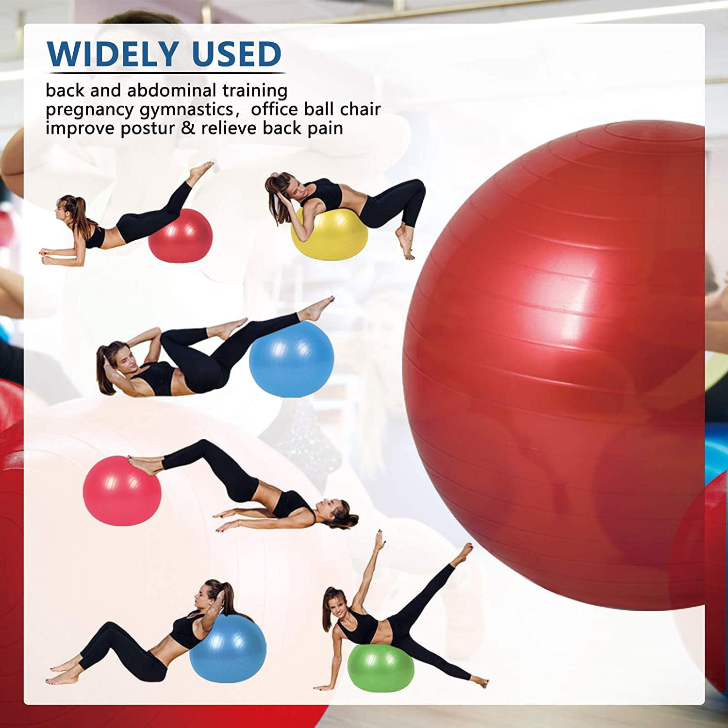 Ballon De Yoga 10 Pouces Avec Pompe - Fitness équilibre Stabilité - Neuf Violet