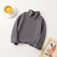 thumbnail image 4 of larppty Boys Girls Soft Long Sleeve Turtleneck Shirts Solid Color Autumn T-Shirt for Kids(Grey,3-4 Years), 4 of 5