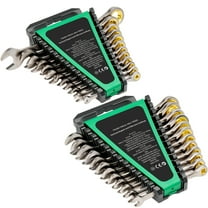 KFFKFF Mixed Wrench Kit, 24-Count Ratchet Wrench Collection with Storage Stand, Chromium-Vanadium Steel Wrench Assortment SAE 1/4" to 7/8", Metric 8 mm to 19 mm, Suitable for Everyday Home Use