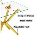 thumbnail image 6 of Modern Glass Dining Table with Tempered Glass Tabletop and Metal Pedestal, Clear Glass Kitchen Dining Room Table, 6 of 15