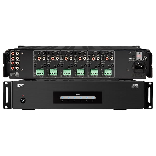 6 Zone 12 Channel 80w Channel Class D Digital Power Amplifier For Home Theater Systems Mx1280 Walmart Com