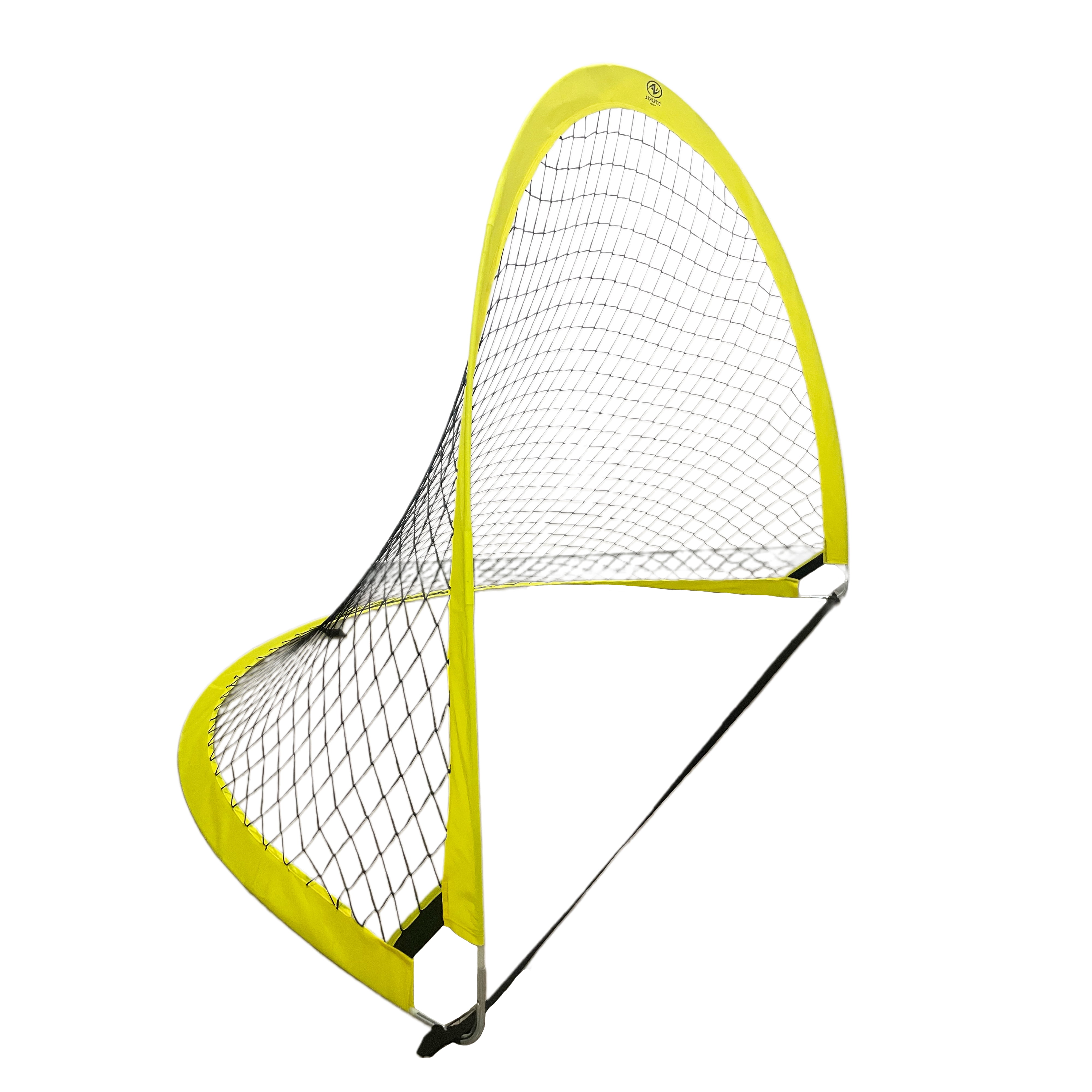 Athletic Works 6ft Portable Pop up Soccer Net with Carry Bag, Yellow and Black