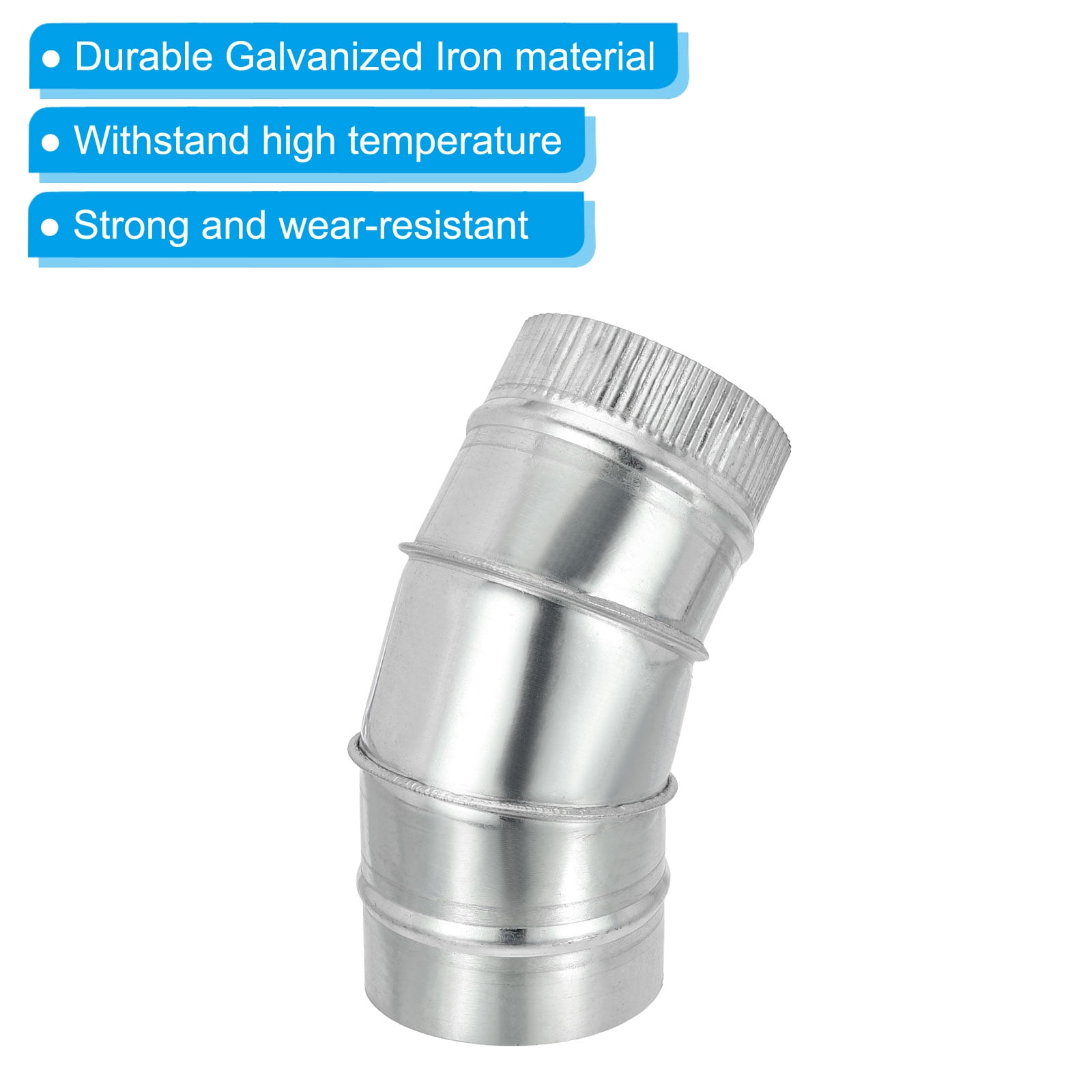 Uxcell 4" OD 45 Degree Elbow Duct Pipe Connector, HVAC Ventilation Chimney Flue Tube Adjustable Connector